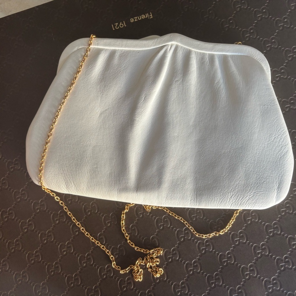 White Leather Chain Bag